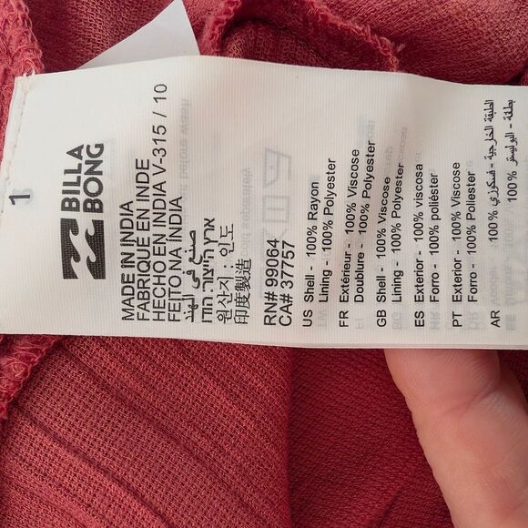 Billabong Pink One Shoulder Flutter Sleeve Dress - Picture 10 of 10